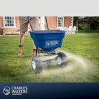 Charles Walters Equipment CW2000 Estate Style Broadcast Spreader for Spreading Fertilizer and Ice Melt on Lawns, Sidewalks, and Driveways, 65lb Capacity, 35" x 35"