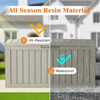 Outdoor Storage Box, Deck Box Waterproof 72 Gallon, Resin Outside Storage, Storage Bin for Package Delivery, Patio Furniture Cushion, Pool Accessories, Weatherproof and UV Resistant, Grey