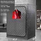 Full Body 2 Person Portable Infrared Saunas for Home, 2 Person Sauna Tent, at Home Sauna, Portable Personal Infrared Sauna Two-Person Sauna Tent with 2 Foldable Chairs, Remote Control