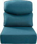 Luxury 24x24x6 Inch Smile Outdoor Cushions - 1 Set Deep Seat Water-Resistant Patio Furniture Replacement Cushion for Wicker Wood Metal Chair Glider Rocker Loveseat Sofa - Peacock Blue