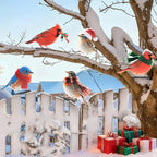 HUYIENO 5PCS Vibrant Metal Bird Decorations Christmas Fence Decor Colorful Garden Birds for Fences, Patio & Outdoor Decor for Christmas Ornament