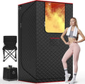 Manastin Upgraded Portable Steam Sauna for Home, Sauna Tent with 3L/1200W Steamer, XL Foldable and Remote Control, 99-Min Timer & 15 Power Levels, 2.6' x 2.6' x 5.9' Detox Spa for Relaxation,Black