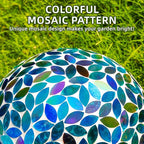 VOREEN 10-Inch Gazing Ball Glass Mosaic Gazing Globe, Handmade Outdoor Reflective Ball Yard Decoration for Homes, Patio, Lawn and Gardens, Gift for Mom Wife Friend, Blue and Amber