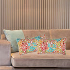 FUNHOME Outdoor Indoor Lumbar Pillow Covers ONLY, Water-Repellent Fade-Resistant Patio Lumbar Cases 12” x 20”, Throw Pillowcase Shell for Garden Furniture Use -Corinthian Dapple