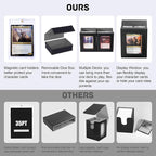 Trading Card Deck Box with Commander Display，3 in 1 MTG Storage Holds 200 Double-Sleeved Cards，2 Deck Boxes & Dice Tray Included，Fits MTG, TCG, PTCG & Sports Cards