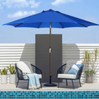 Blissun 9' Outdoor Patio Umbrella, Outdoor Table Umbrella, Yard Umbrella, Market Umbrella with 8 Sturdy Ribs, Push Button Tilt and Crank