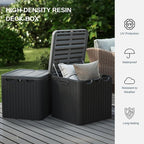 60 Gallon Outdoor Storage Box, Waterproof Patio Deck Box with Lockable Lid, Heavy-Duty HDPE Bench for Garden Tools, Cushions (Black, 60 Gallon)