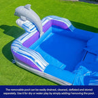 Herokiddo Dolphin 16' Water Slide with Detachable Pool, for Kids and Adults, Commercial Grade, 100% PVC Vinyl, Outdoor Backyard, Summer Fun, Blow Up Inflatable (Blower Included)