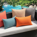 Kevin Textile Fall Outdoor Waterproof Throw Pillow Covers Pack of 2 Farmhouse Decorative Cushion Covers for Garden Patio Tent Balcony Bench Couch Sofa 12x20 Inch, Orange