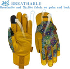 Thorn Proof&Puncture Resistant Gardening Gloves with Grip,Garden Glove for Women, Leather Yard Work Gifts