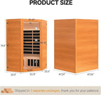 HUGROVE 2-3 Person Low EMF FAR Infrared Sauna for Home, Indoor Canadian Hemlock Dry Heat Sauna Kit with Bluetooth Speakers, LED Lights & Smart Control Panel
