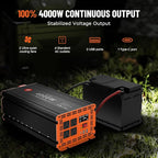 4000 Watt Power Inverter 12V DC to 110V/120V AC Converter Peak Power 8000W Car Inverter with LCD Display 2 AC Outlets USB Port Cables Included for RV,Truck,Off-Grid Solar System Remote Controller