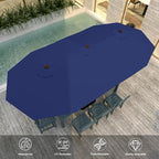 13FT Double Sided Patio Umbrella with LED Lighted