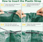 GreatBuddy 132 Gallon Reusable Yard Waste Bag, Heavy Duty, Upright Lawn Bags with 4 Reinforced Handles for Garden Leaves and Waste Collection, Lightweight (3 pack)