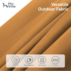 PHI VILLA 15ft Large Patio Umbrellas with Base, Outdoor Double-Sided Rectangle Market Umbrella for Pool Lawn Garden, Tawny