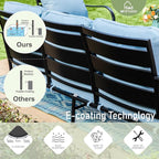 MFSTUDIO 4 Pieces Patio Conversation Sets(5 Seat), Outdoor Metal Furniture Sofa Set with 1 Loveseat(3 Seat), 2 Swivel Chairs, 1 Coffee Table, Steel Frame Patio Sets with Blue Cushion for Garden