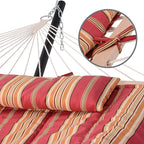 SUNCREAT Hammocks Portable Hammock with Stand, Hammock with Stand 2 Person Heavy Duty for Bedroom, Backyard, Patio, Balcony, Red Stripe