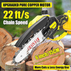 Cordless Mini Chainsaw 6 Inch, Auto Oiler &Tool-Box, One-Hand Handheld Electric Portable Chainsaw, Super Power Small Chain Saws 2x2000mAh Battery Operated, Hand Saw for Tree Wood Cutting Ranger