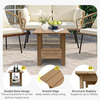 Outdoor Side Table, Weather Resistant Double Small Adirondack Side Table, Outdoor Indoor End Table for Adirondack Chair, 17" Patio Table for Pool, Deck and Porch, Brown