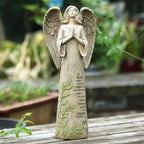 Topadorn Angel Statue Decoration for Garden, Lawn, Home & Patio, Standing Angel Memorial Resin Figurine Ornament, Waterproof Angel Antique Sculpture Stone, 13''H