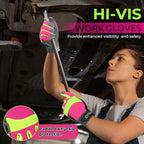 HANDLANDY Women Safety Work Gloves Utility Touch Screen Working Grip Glove for Yardwork Gardening Breathable Mechanic Gloves