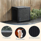 DUMOS 31 Gallon Deck Box, Lockable Outside Storage Box for Outdoor Use, Outside Waterproof Resin Package Delivery Box for Backyard Patio Garden