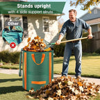 Reusable Yard Waste Bags 3 Packs 32 Gallon Standable Garden Bags for Leaves with Reinforced Carry Handles Heavy Duty Collapsible Yard Waste Containers for Leaves, Lawn Debris & Grass Clippings