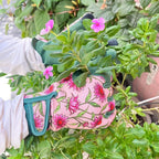 Gardening Gloves for Women, Garden Gloves with Touch Screen, Thorn Proof Puncture Resistant Working Gloves, Gardening Gifts for Women (Green with Pink Flowers, Medium)