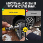 Active Swivel Pressure Washer Gun with an inbuilt 3/8” inlet male swivel plug for pressure washer hose and 1/4” female quick connect for nozzles, wands & foam cannon for home car wash and detailing.