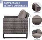 Rilyson Wicker Outdoor Patio Chairs Set of 2-2 Piece Rattan Chairs with Waterproof Wicker,Comfortable Cushions and Sturdy Metal Frame for Outside Porch Deck Backyard(Mixed Grey/Grey)
