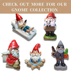 Panda Gnome Garden Statue - 9 Inch Funny Outdoor Gnomes with Wooden Sign - Weather Resistant Yard and Home Decor - Unique Gift for Women, Men, Present for Christmas & Garden Enthusiasts