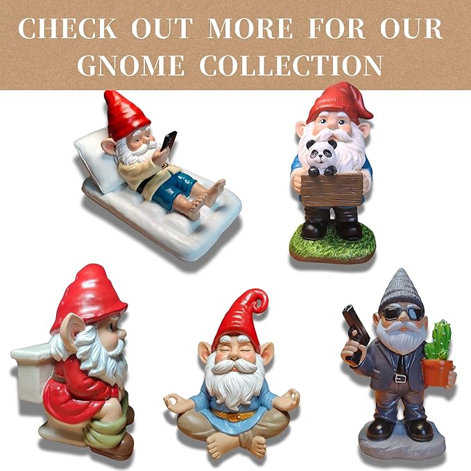 Fantasy Dragon Gnome Garden Statue - 6.8" Weatherproof Resin Garden Gnome with Baby Dragon, Unique Outdoor & Indoor Decor, Handcrafted Yard Art, for Fantasy Lovers & Gardeners