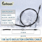 138-3672 Deflector Control Cable for Toro 726 OE, 824 OE, 826 OAE, 826 OXE, 826 OHAE Snow Blowers