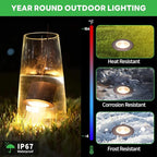 Outdoor Well Lights Low Voltage - 12V LED Inground Fixture, Bright 5 Colors Ground Landscape Lighting, Wired ORB Aluminum for Sideway Pathway Patio 9W 700LM 12 Pack