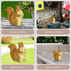 Garden Decor Polyresin Squirrel Statue with Acorn Statue - Charming Outdoor Decoration Ornament for Patio, Lawn, or Yard - Ideal for Garden Decor Enthusiasts and Nature Lovers