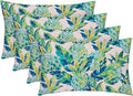 RSH DECOR: Lumbar Throw Pillows Set of 4 | 20” x 12" | All-Weather Spun Fabric | Water and Fade-Resistant | Outdoor Support Pillows for Patio Furniture | Vida Opal Blue Pineapple