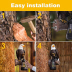 Eagle Tree Hugger with Solar Lantern - Resin Eagle Statue for Outdoor Garden Decor - Ideal Eagle Housewarming & Birthday Gifts for Grandma Mom Women