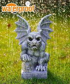 Gargoyle Statue for Garden Decor: Gothic Outdoor Dragon Figurines Sculpture with Ball for Lawn Patio Yard Balcony - Best Gifts for Mom Grandma Women