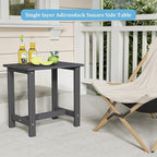 OTSUN Outdoor Side Table, HDPE Small Adirondack Side Tables, Outside End Table for Patio, Porch, Deck, Pool, Weather Resistant/Easy Maintenance (1PC, Gray)