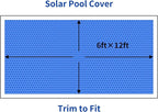 BigXwell Solar Pool Cover, Blue 16-mil 6 x 12 Foot Square Pool Heaters for Above-Ground and In-Ground Pools, 1600 Series Heavy-Duty Insulating Pool Heater Cover for Swimmer