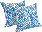 LVTXIII Outdoor Throw Pillow Covers 16 x 16 Inch, Covers ONLY Modern Cute Pattern Decorative Square Toss Pillow Case Pack of 2 for Home Patio Garden Sofa Bed Furniture, Blue Bricks