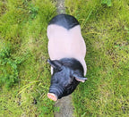 HOUDE Cute Pig Sculpture, 20.08 inches Long, decorates Outdoor Art Gardens, courtyards, lawns, and Indoor Public Spaces Such as Living Rooms and Balconies. (Black)