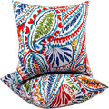 JMGBird Outdoor Pillows Waterproof Set of 2 Outdoor Throw Pillows with Insert Included 18×18 Inch Outdoor Pillow for Patio Furniture