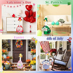 8 Set Seasonal Holiday Goose Outfits Hanging Signs Fall Halloween Christmas Porch Statue Outfits All Seasons Holiday 23" Goose Clothes Patio Lawn Outdoor Decors(Cool Style)