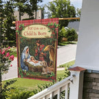 Christmas Birth Garden Flag Vertical Double Sided Outdoor Yard Flags 12.5x18 Inch Burlap Banners Vertical Double Sided for Outdoor Decor Lawn