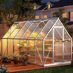 GAOMON 6x11 FT Outdoor Greenhouse with Roof Vent, Heavy Duty Aluminum Polycarbonate Greenhouses, Easy Assembly, Lockable Door, Large Walk-in Greenhouse for Patio, Backyard, Garden