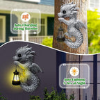 Tfro & Cile Dragon Garden Statue Solar Tree Hugger Light Outdoor Lawn Decor for Balcony Patio Yard Idea Gift for Women