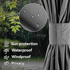 Gazebo Curtain Replacement Universal 4-Panel Sidewalls 10' x 12', Outdoor Gazebo Privacy Curtains with Zipper, Replacement for Patio Canopy, Garden, Backyard, Grey (Curtain Only)