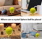 Amazing Gemstone Green Opal Crystal Ball with Stand - 2 Inches Crystal Sphere Meditation Balls for Witchcraft and Decorative Balls
