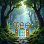 6Pcs Brown Wooden Fairy Garden Door, Blank Door Fairy House Doors and Windows Ornaments Tree Statues for Tree Trunk Yard Decoration, Miniature Gardens Buildings , Garden Sculptures and Statues
